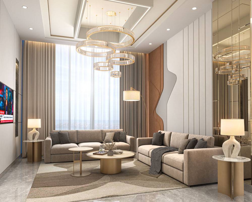 3BHK Luxury apartment living room